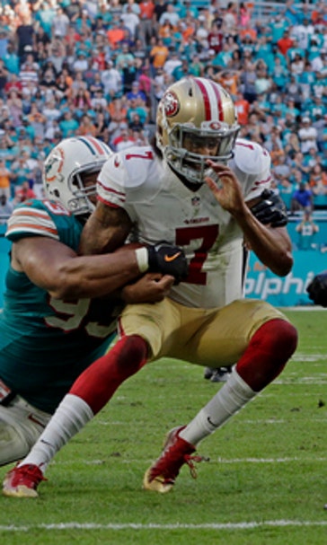 Kaepernick stopped at 2 as Dolphins beat 49ers 31-24